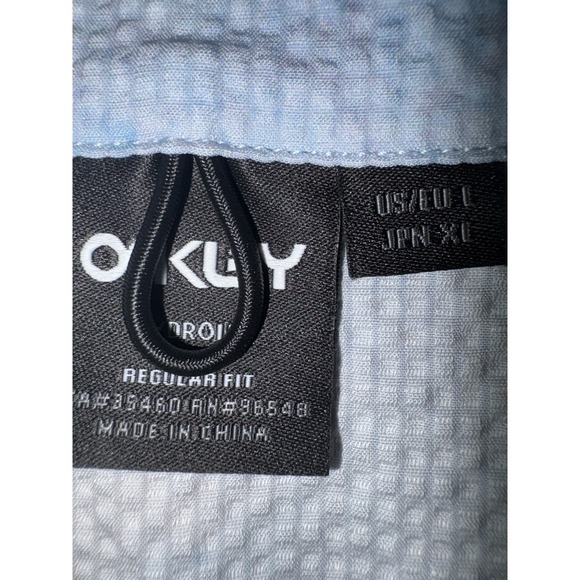 OAKLEY Short Sleeve Polo Shirt Mens XL Blue Cloud Print Casual - Picture 4 of 8